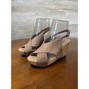 Lucky Brand Minari Slingback Wedge Sandals Womens Size 9